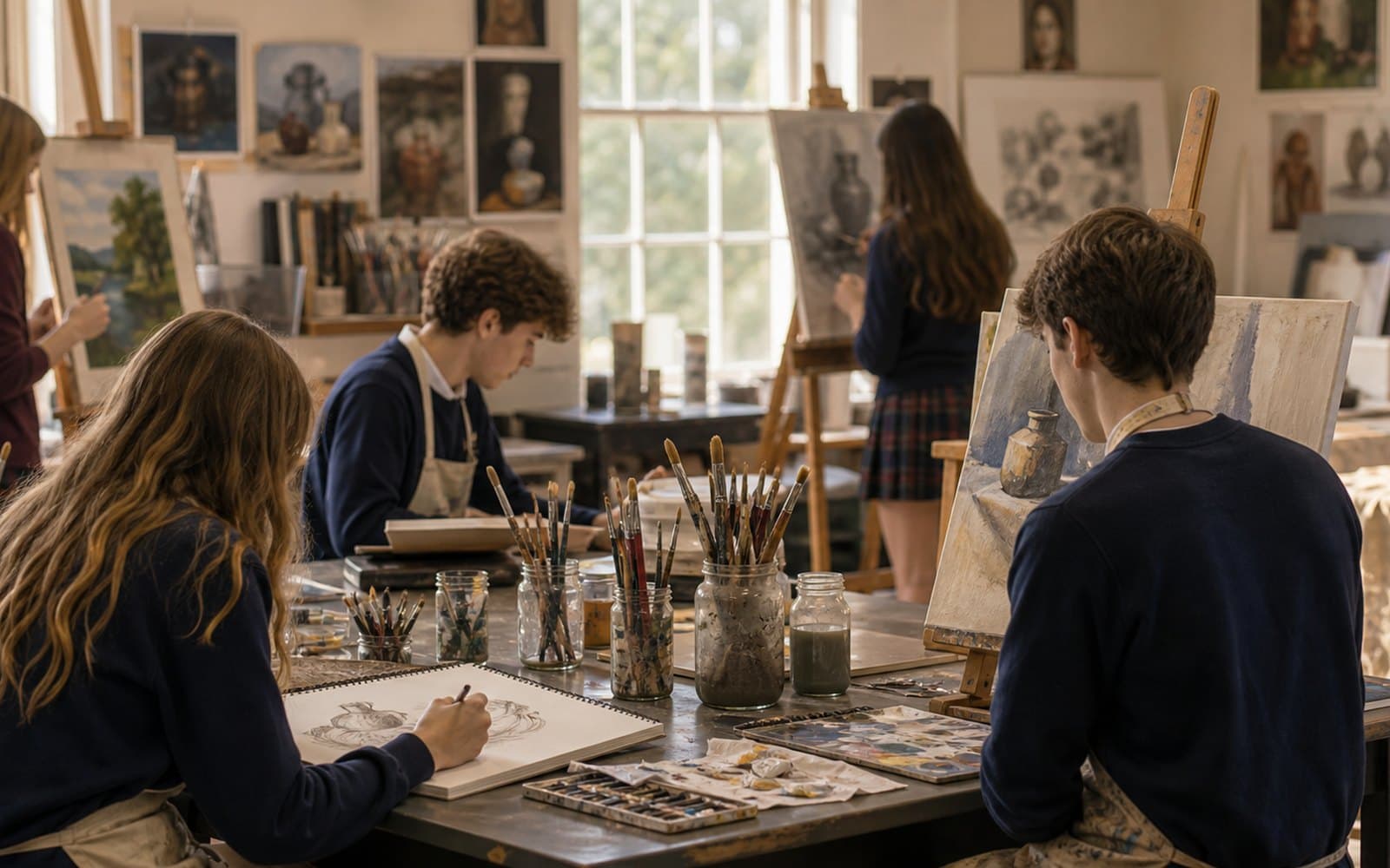 St Paul High School students in an arts rehearsal