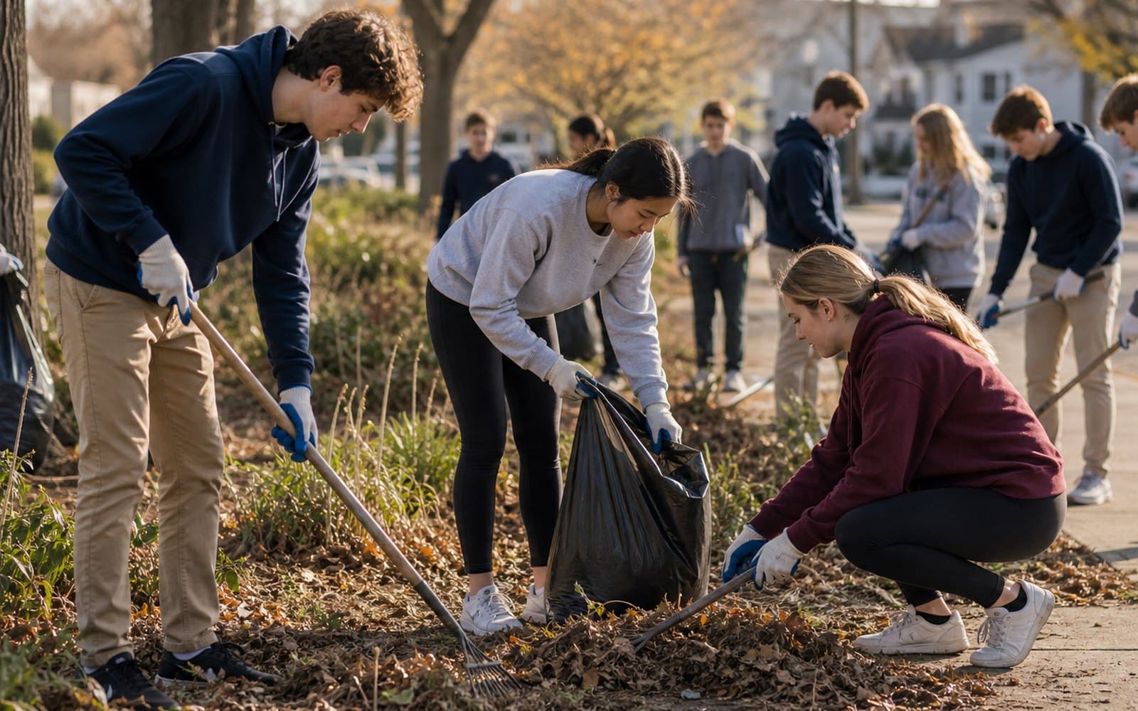 St Paul High School students serving the local community